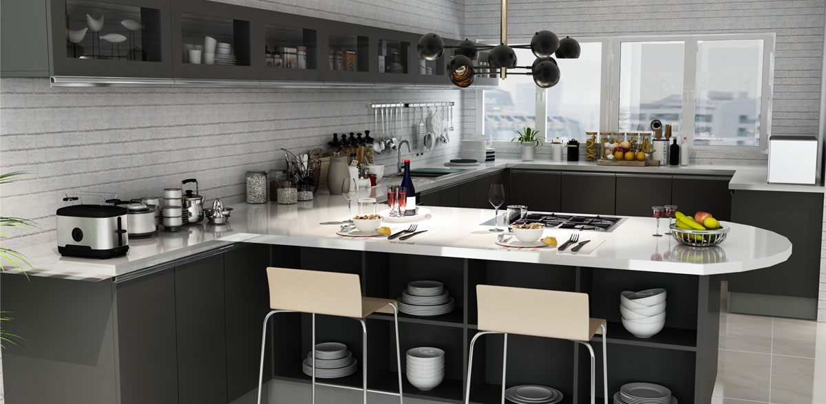 black shaker kitchen cabinets